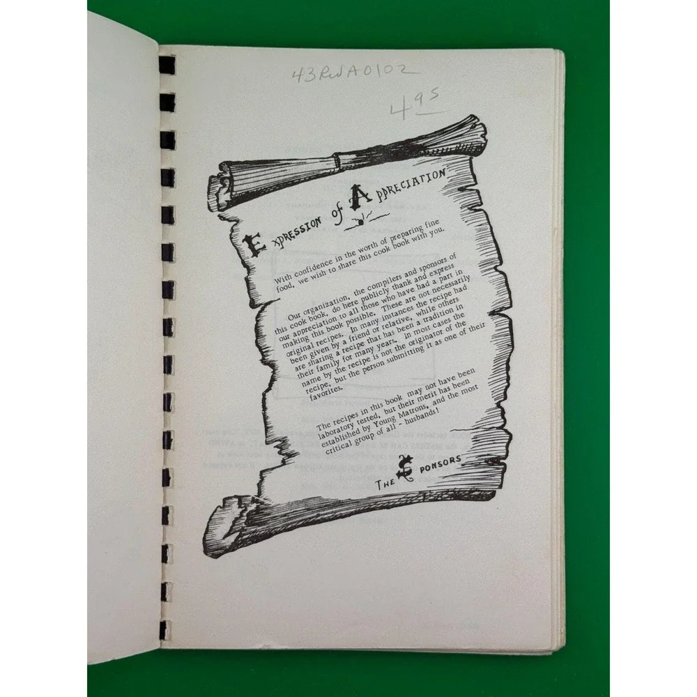 Young Matron's Cookbook El Paso TX 1965 Community Cookbook Vintage Recipes